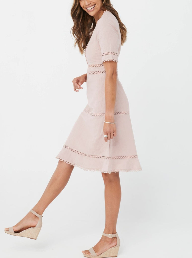 SS2021 Dress Annie Dress -Blush/Linen & Cotton