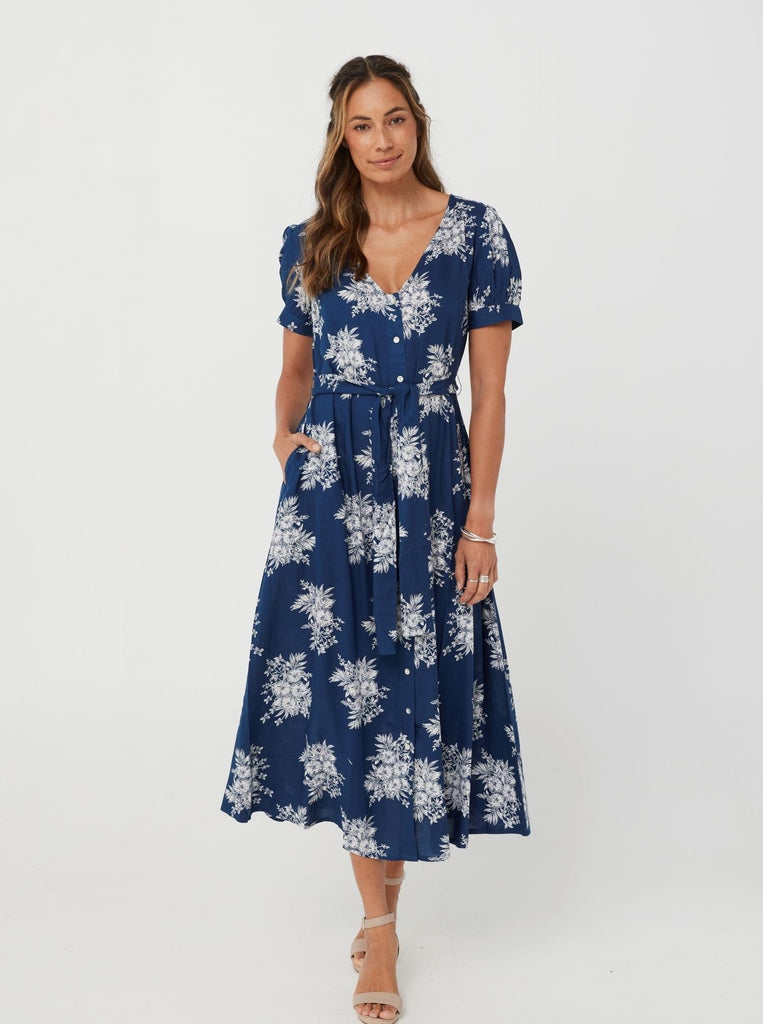 SS2021 Dress Gabrielle Dress - Blue Floral/Viscose