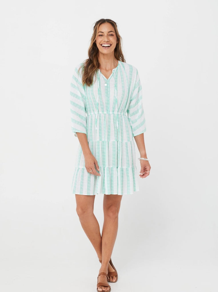 SS2021 Dress Ylva Dress - Green Stripe/Cotton