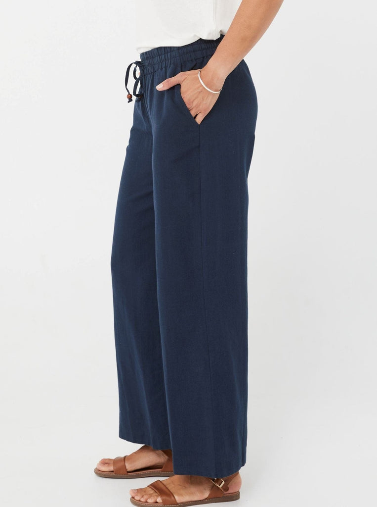 SS2021 Trousers Valentina Trousers - Navy/Cotton & Linen