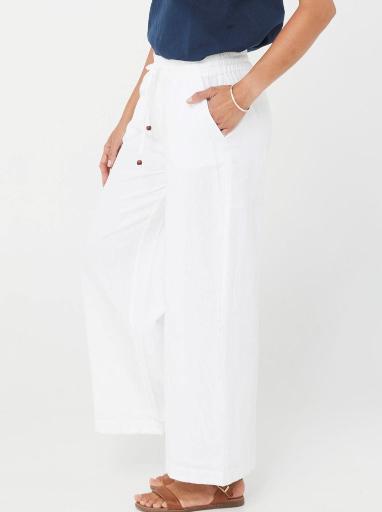 SS2021 Trousers Valentina Trousers - White/Cotton & Linen
