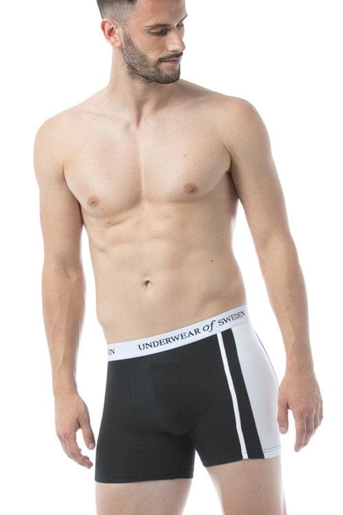 Underwear Of Sweden Boxer Shorts Black/White / S - 10 Underwear of Sweden Boxer Shorts- Black/White x 3 pack