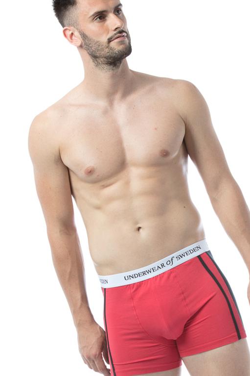 Underwear Of Sweden Boxer Shorts Red/Black / S - 10 / 95% brushed cotton 5% Elastane Underwear of Sweden Boxer Shorts- Red/Black x 3 pack