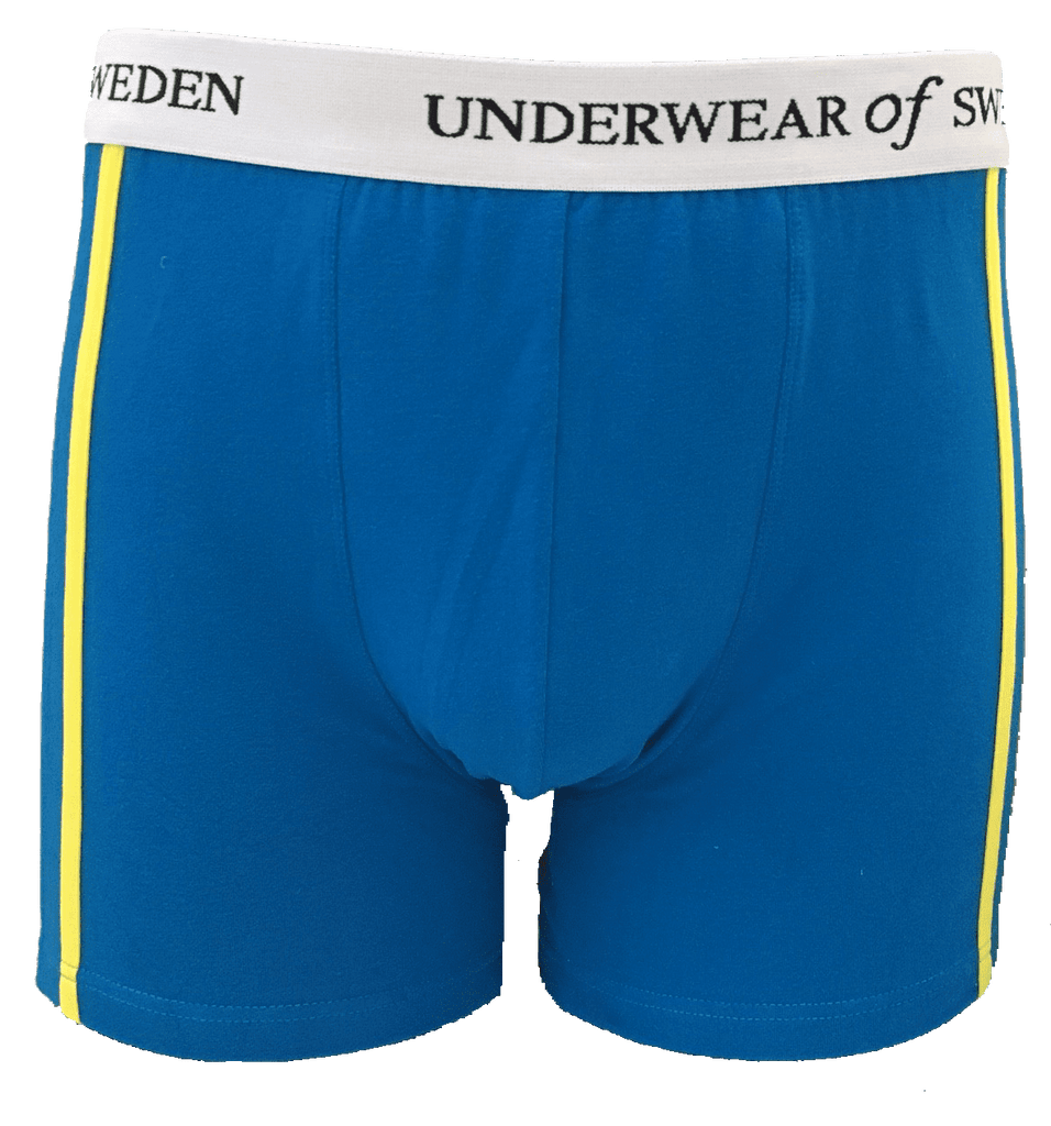Underwear Of Sweden Boxer Shorts Underwear of Sweden Boxer Shorts- Blue/Yellow x 3 pack